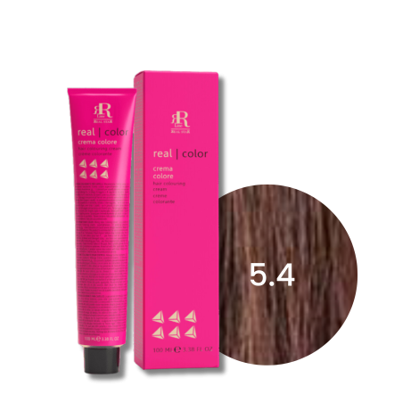 RR LINE REAL COLOR profesjonalna farba do włosów w kremie 100 ml | 5.4