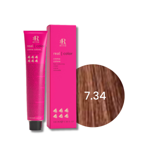 RR LINE REAL COLOR profesjonalna farba do włosów w kremie 100 ml | 7.34
