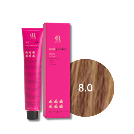 RR LINE REAL COLOR profesjonalna farba do włosów w kremie 100 ml | 8.0