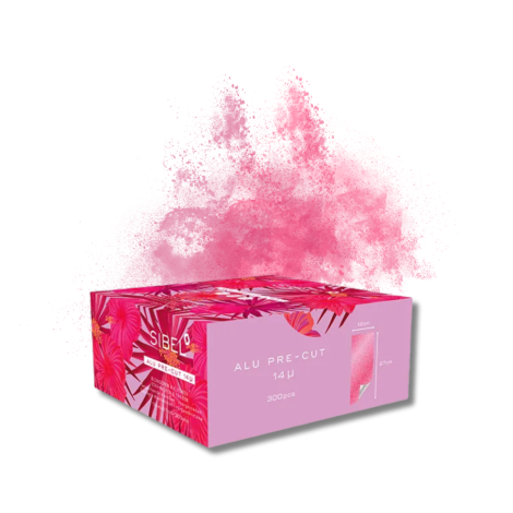 SIBEL ALU PRE-CUT pocięta folia gofrowana do pasemek 300 szt. | Ciemny Róż - 2
