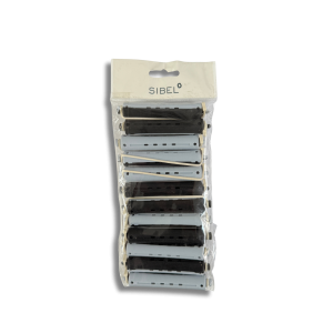 SIBEL długie wałki do trwałej 12 szt. szare + niebieskie | 16 mm