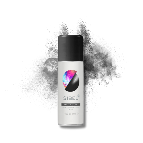 SIBEL HAIR COLOUR SPRAY METALLIC lakier metaliczny 125 ml | Czarny - 2