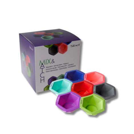 SIBEL MIX&MATCH zestaw misek miseczek do farbowania 7 kolorów - 3