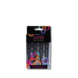 FRAMAR Super Sectioners klipsy fryzjerskie zaciski spinki 4 szt. | Czarne - image 2