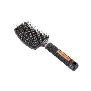 BLACKOMB szczotka do włosów profilowana z naturalnym włosiem z dzika czarna