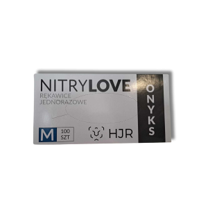 HJR ONYKS NITRYLOVE rękawiczki nitrylowe jednorazowe czarne 100 szt. | M