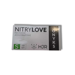 HJR ONYKS NITRYLOVE rękawiczki nitrylowe jednorazowe czarne 100 szt. | S