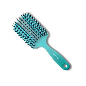 WELLNESS PREMIUM szczotka płaska z włosiem z dzika L | Niebieska