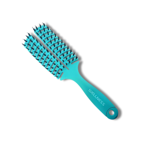 WELLNESS PREMIUM szczotka płaska z włosiem z dzika M | Niebieska