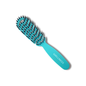 WELLNESS PREMIUM szczotka płaska z włosiem z dzika S | Niebieska