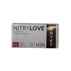 HJR ONYKS NITRYLOVE rękawiczki nitrylowe jednorazowe czarne 100 szt. | XL