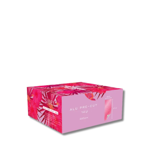 SIBEL ALU PRE-CUT pocięta folia gofrowana do pasemek 300 szt. | Ciemny Róż