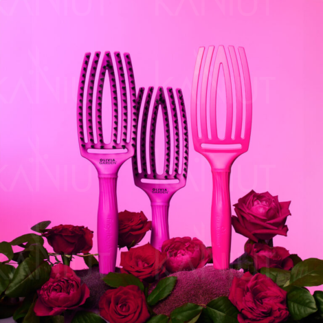 OLIVIA GARDEN FINGERBRUSH COMBO szczotka z włosiem dzika M | Neon Pink - 5