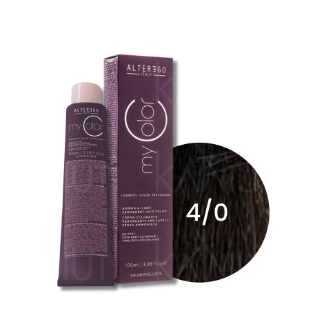 ALTER EGO MY COLOR trwała farba do włosów bez amoniaku 100 ml | 4/0