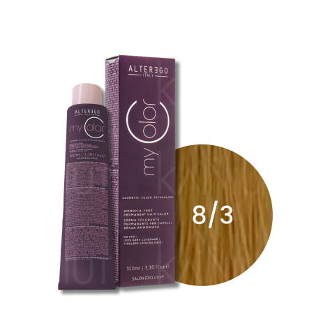 ALTER EGO MY COLOR trwała farba do włosów bez amoniaku 100 ml | 8/3