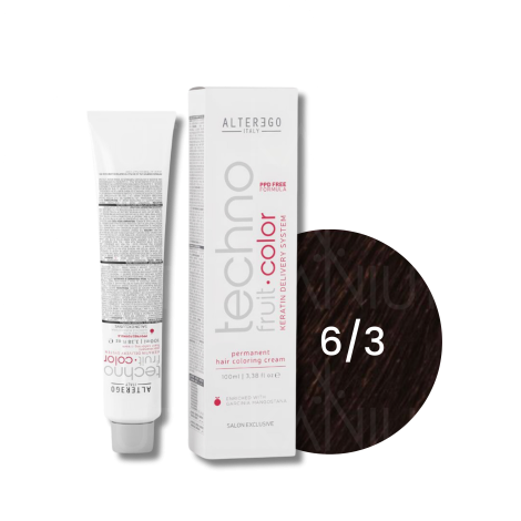 ALTER EGO TECHNOFRUIT trwała farba do włosów z keratyną 100 ml | 6/3
