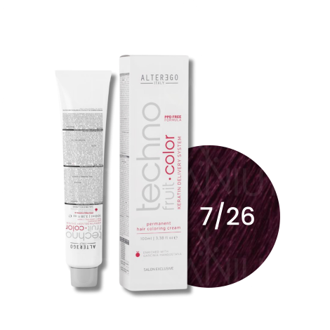 ALTER EGO TECHNOFRUIT trwała farba do włosów z keratyną 100 ml | 7/26
