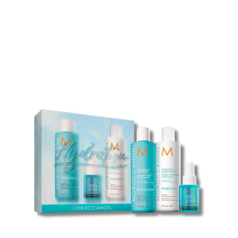 MOROCCANOIL HYDRATION zestaw | szampon + odżywka + leave-in + balsam