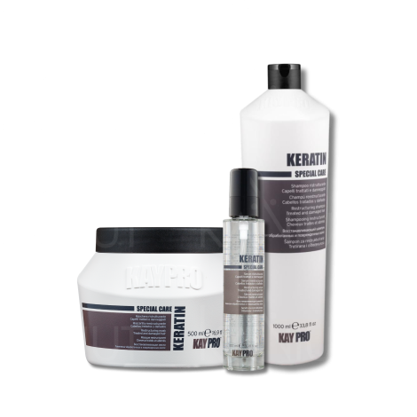 KAYPRO KERATIN zestaw | szampon 1000 ml + maska 500 ml + serum 100 ml