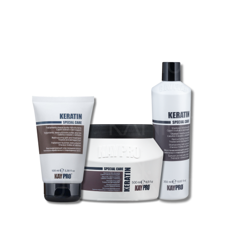 KAYPRO KERATIN zestaw | szampon 350 ml + maska 500 ml + fluid 100 ml