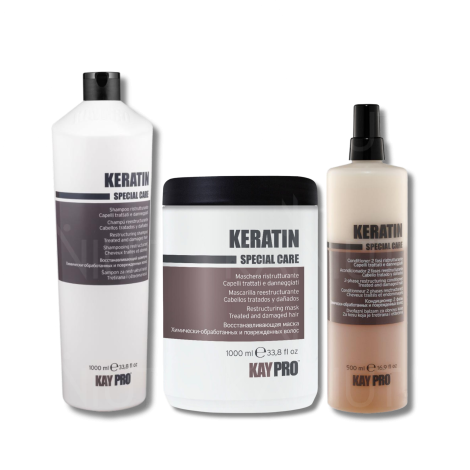KAYPRO KERATIN zestaw | szampon 1000 ml + maska 1000 ml + spray 500 ml