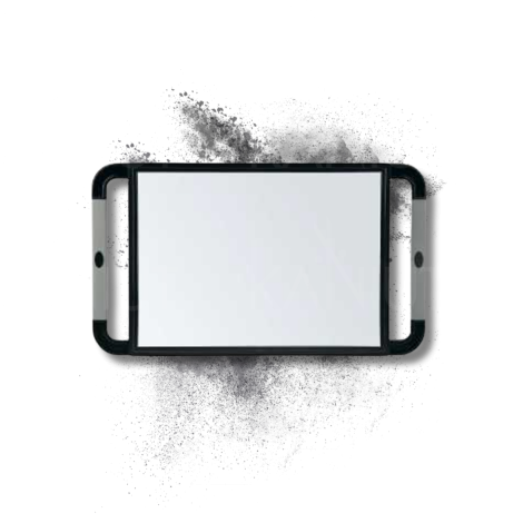 SIBEL V-DESIGN lustro z gumowymi uchwytami czarne - 2