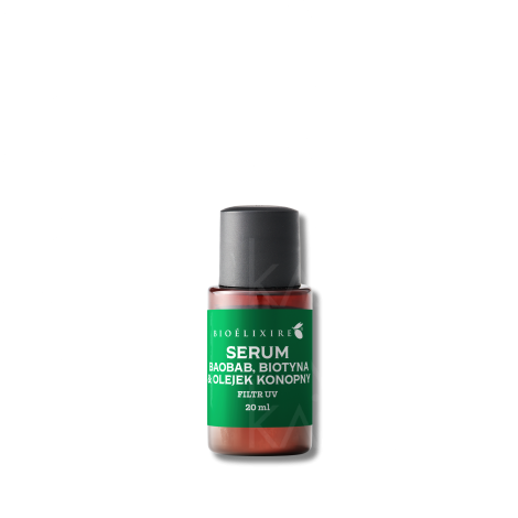 BIOELIXIRE SERUM Silikonowe z baobabem, biotyną i filtrami UV 20 ml