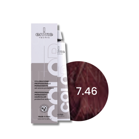 ENVIE HAIR COLOR profesjonalna trwała farba do włosów 100 ml | 7.46