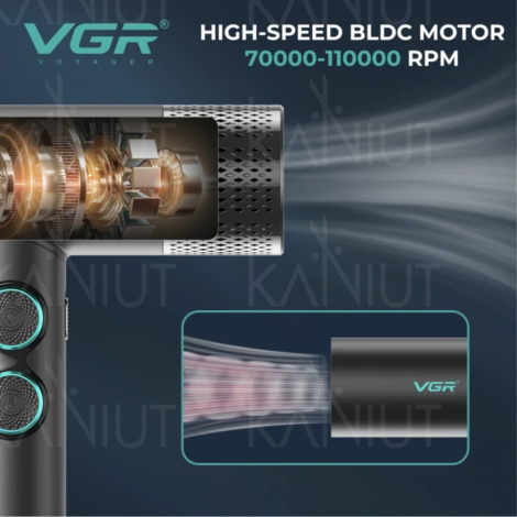 VGR PRO 4IN1 zestaw w walizce | maszynka + trymer + golarka + suszarka - 5