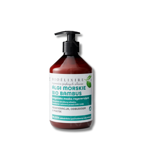 BIOELIXIRE ESSENTIAL Vegan Bio Bambus Algi Morskie maska do włosów 500 ml