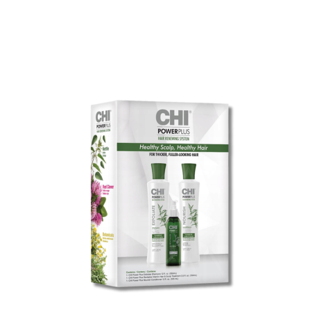 CHI POWER PLUS Kit zestaw szampon + odżywka + kuracja 2 x 355 ml + 104 ml