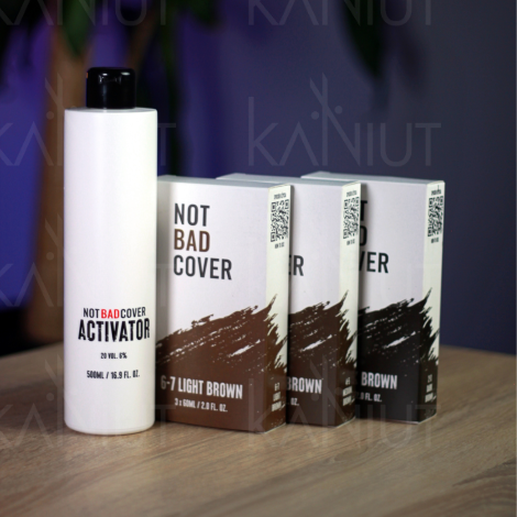 NOT BAD STUFF COVER farba do włosów i brody 3 x 60 ml | 4-5 medium brown - 4