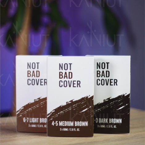 NOT BAD STUFF COVER farba do włosów i brody 3 x 60 ml | 4-5 medium brown - 3